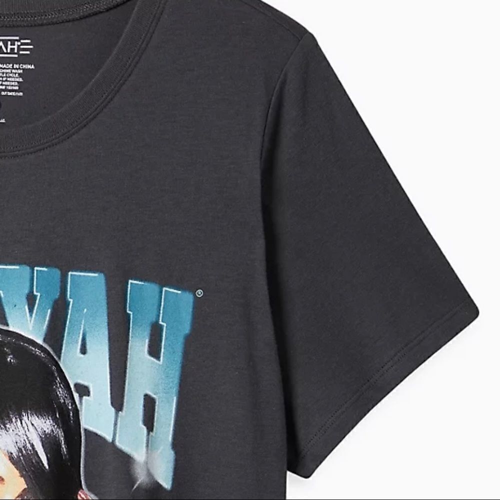 Torrid Classic Fit Tunic Tee - Vintage Aaliyah Black, Size 0 = Large-12/14 - Picture 6 of 10